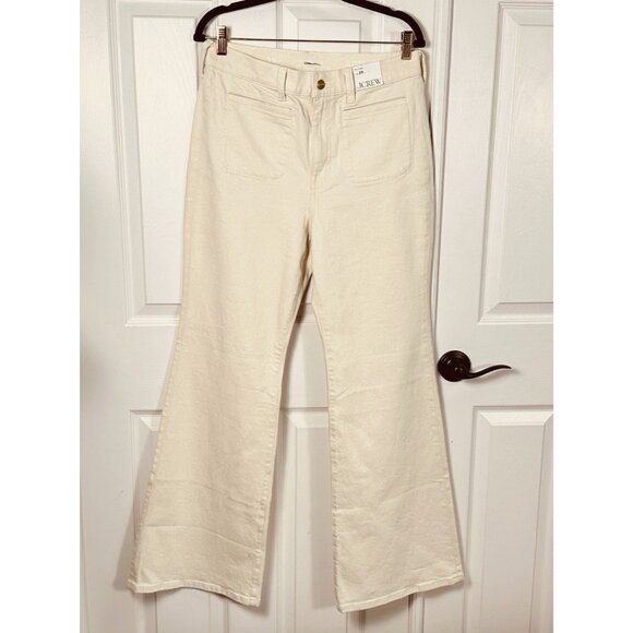 High Rise Flare Jeans Ecru Cream Denim J.Crew ’96 Flare Stretch Women 29 NWT - Picture 4 of 14